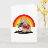 Kiwi Vogel spielt akustische Gitarre Karte (Gelbe Blume)