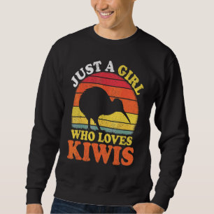 Kiwi-Vogel Vintage Nur Ein Mädchen Das Kiwis Liebt Sweatshirt