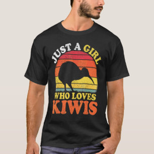 Kiwi-Vogel Vintage Nur Ein Mädchen Das Kiwis Liebt T-Shirt