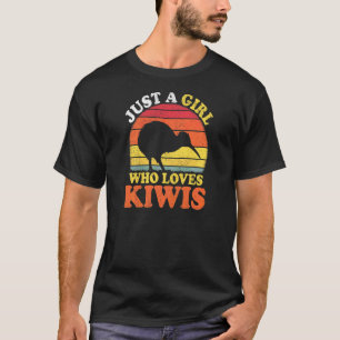 Kiwi-Vogel Vintage Nur Ein Mädchen Das Kiwis Liebt T-Shirt