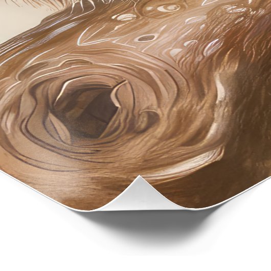 Kiwi-Vogelbaby auf dem Mond Poster (Ecke)