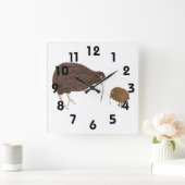Kiwi-Wall-Uhr Quadratische Wanduhr (Zuhause)