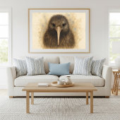 Kiwi Watercolor Portrait Poster