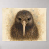 Kiwi Watercolor Portrait Poster (Vorne)