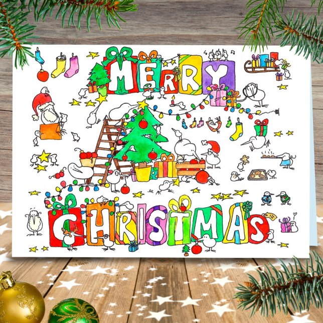 Kiwi Weihnachtsgrüßkarte von Nicole Janes (Von Creator hochgeladen)