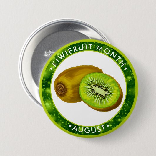 Kiwifruit Monat, WATERCOLOR Button (Vorne & Hinten)