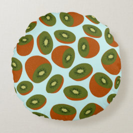 Kiwifruit Pattern Rundes Kissen