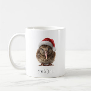 Kiwivogel mit roter Santa-Mütze zu Weihnachten Kaffeetasse