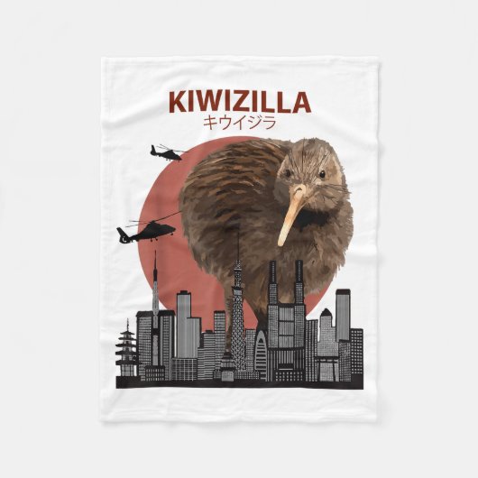 Kiwizilla Funny Kiwi _ New Zealand Bird Lovers Gif Fleecedecke (Vorderseite)