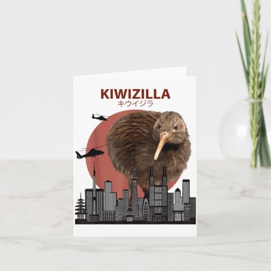 Kiwizilla Funny Kiwi _ New Zealand Bird Lovers Gif Karte (Vorderseite)