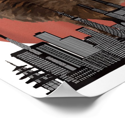 Kiwizilla Funny Kiwi _ New Zealand Bird Lovers Gif Poster (Ecke)