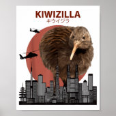 Kiwizilla Funny Kiwi _ New Zealand Bird Lovers Gif Poster (Vorne)