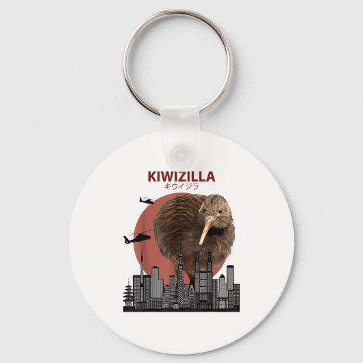 Kiwizilla Funny Kiwi _ New Zealand Bird Lovers Gif Schlüsselanhänger (Vorderseite)