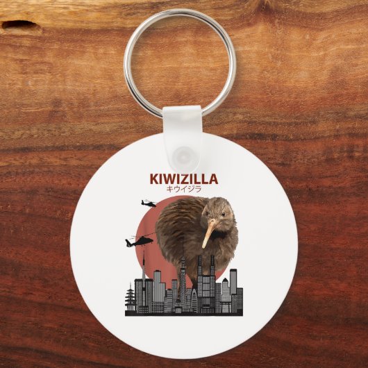Kiwizilla Funny Kiwi _ New Zealand Bird Lovers Gif Schlüsselanhänger (Vorderseite)
