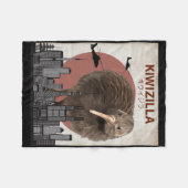Kiwizilla Lustiger Kiwi Neuseeland-Vogelliebhaber- Fleecedecke (Vorderseite (Horizontal))