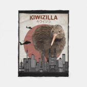 Kiwizilla Lustiger Kiwi Neuseeland-Vogelliebhaber- Fleecedecke (Vorderseite)