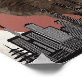 Kiwizilla Lustiger Kiwi Neuseeland-Vogelliebhaber- Poster (Ecke)