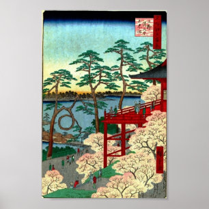 Kiyomizu Hall und Shinobazu Teich bei Ueno Poster