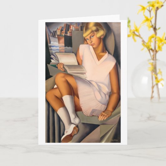 Kizette en Rose | Tamara de Lempicka | Karte (Gelbe Blume)