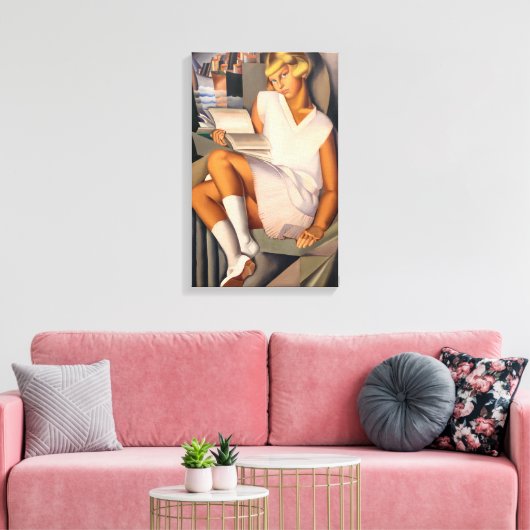 Kizette en Rose | Tamara de Lempicka | Leinwanddruck (Insitu (Wohnzimmer))