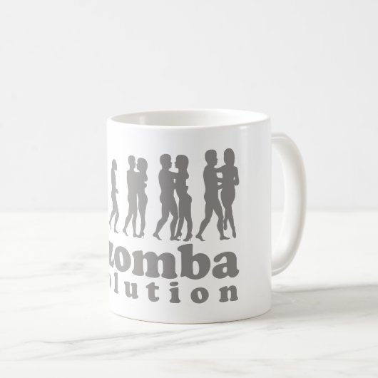 Kizomba Evolution Grau Logo Kaffeetasse (VorderseiteRechts)