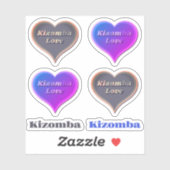 Kizomba Tanzherz Custom-Cut Vinyl Sticker (Blatt)