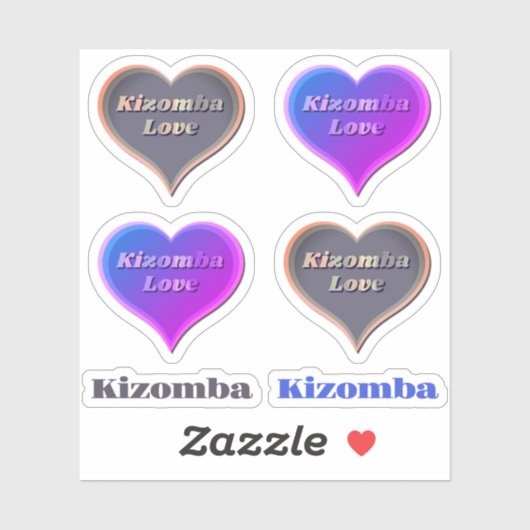 Kizomba Tanzherz Custom-Cut Vinyl Sticker (Blatt)