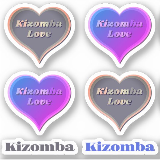 Kizomba Tanzherz Custom-Cut Vinyl Sticker (Vorderseite)