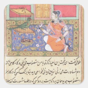 Kjujista, die Ehefrau des Kaufmannes, sprechend Quadratischer Aufkleber