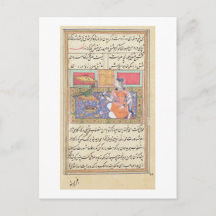 Kjujista, die Ehefrau des Kaufmanns, spricht mit e Postkarte