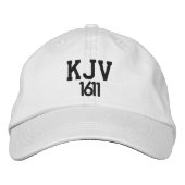 KJV 1611 Schwarz-Weiß-Baseballhut Bestickte Baseballkappe (Vorderseite)