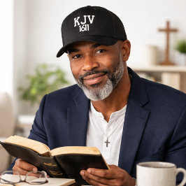 KJV 1611 Schwarz-Weiß-Baseballhut Bestickte Baseballkappe
