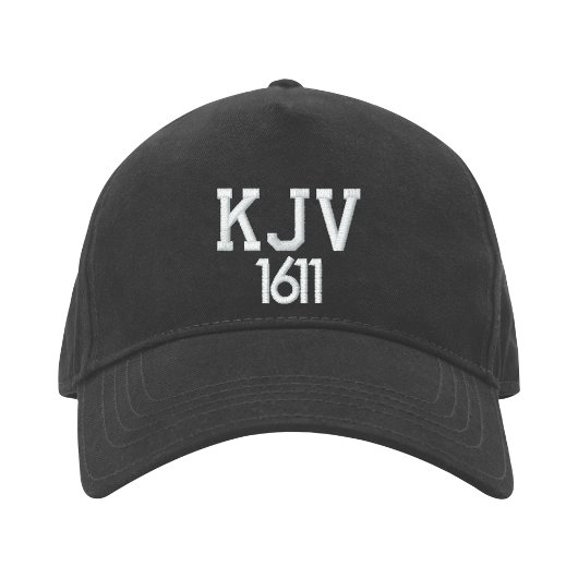 KJV 1611 Schwarz-Weiß-Baseballhut Bestickte Baseballkappe