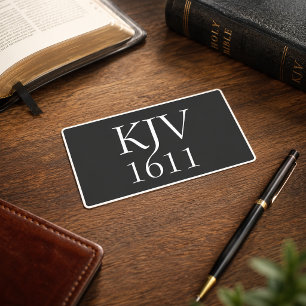 KJV 1611 Schwarz-Weiß-Christlich Rechteckiger Aufkleber