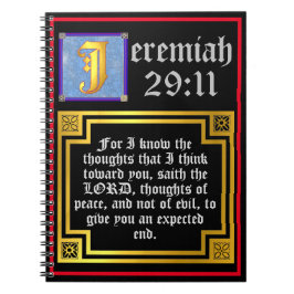 KJV Altes Testament Jeremiah 29:11 Bibelzitat Notizblock
