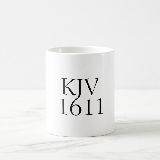 KJV AV 1611 Schwarze Typografie Kaffeetasse (Mittel)