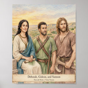 KJV Bibel-Debora Gideon Simson-Helden der Richter Poster