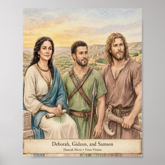 KJV Bibel-Debora Gideon Simson-Helden der Richter Poster (Vorne)