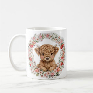 KJV Bibel-Erdbeeren Highland Kuh Kalb Tasse