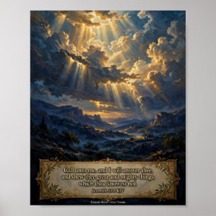 KJV Bibel-Jeremiah 33:3 Ruf Mich An... Poster