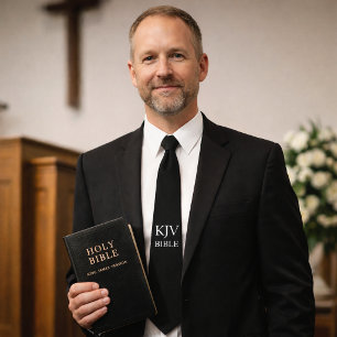KJV Bibelglauber Schwarz/Weiß Christlich Krawatte