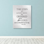 KJV Bibelverse: Schritte eines guten Mannes Leinwanddruck (Insitu (Holzboden))