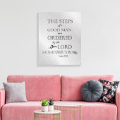 KJV Bibelverse: Schritte eines guten Mannes Leinwanddruck (Insitu (Wohnzimmer))