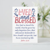 KJV Bible Verse Gospel Note Card Love & gesegnet Einladung (Stehend Vorderseite)