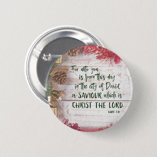 KJV Bible Verse Weihnachten Button (Vorne & Hinten)
