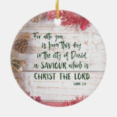 KJV Bible Verse Weihnachten Keramik Ornament (Hinten)