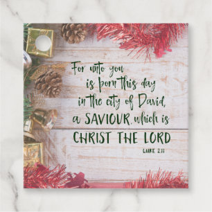 KJV Lukas Bibelvers Weihnachten Quadratischer Aufk Geschenkanhänger