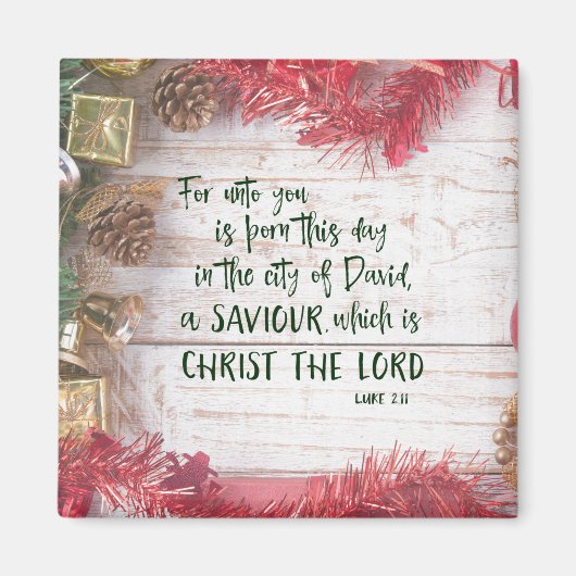 KJV Luke Bible Verse Weihnachten  Magnet (Vorne)