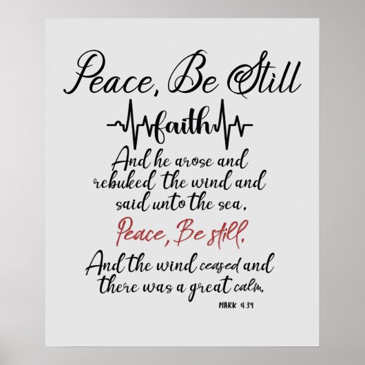 KJV Peace Be Still Scripting Poster (Vorne)