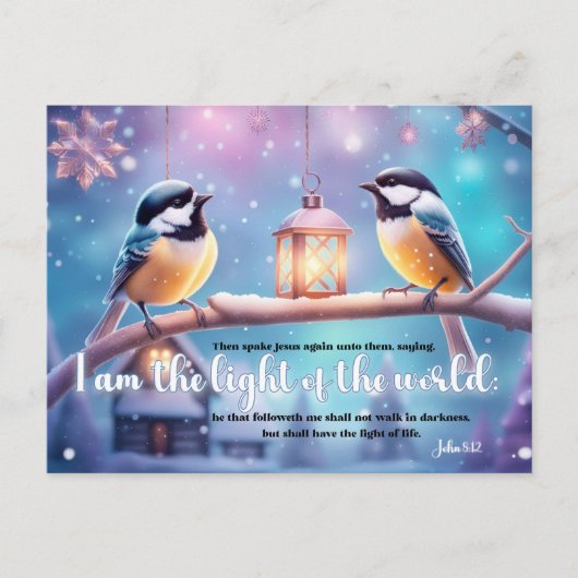 KJV Scripture Chickadees Christliche Weihnachten (Vorderseite)